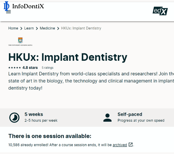 Free Online Dental Course- Implant Dentistry by University of Hong Kong via edX