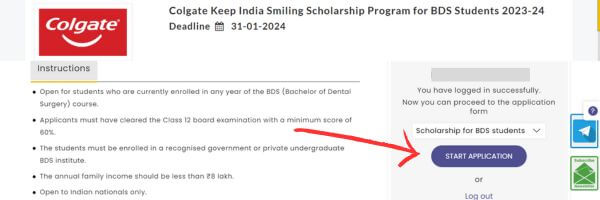 Step 4 - Application Process Colgate Keep India Smiling Scholarship Program